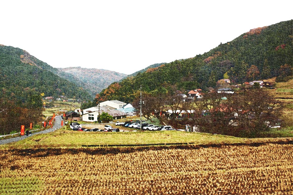 湯村駅伝会場周辺スケッチ